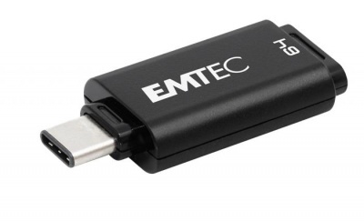 Pendrive, 64GB, USB-C 3.2, EMTEC "D400 Type-C", fekete