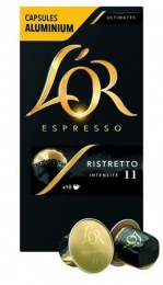 Kávékapszula, 10 db, JACOBS DOUWE EGBERTS "L`OR Ristretto"